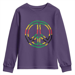 Rasta Jamaican Flag Peace Symbol Reggae Youth Sweatshirt TS11 Purple Print Your Wear