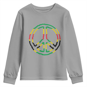 Rasta Jamaican Flag Peace Symbol Reggae Youth Sweatshirt TS11 Sport Gray Print Your Wear
