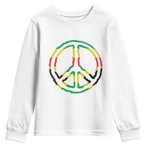 Rasta Jamaican Flag Peace Symbol Reggae Youth Sweatshirt TS11 White Print Your Wear