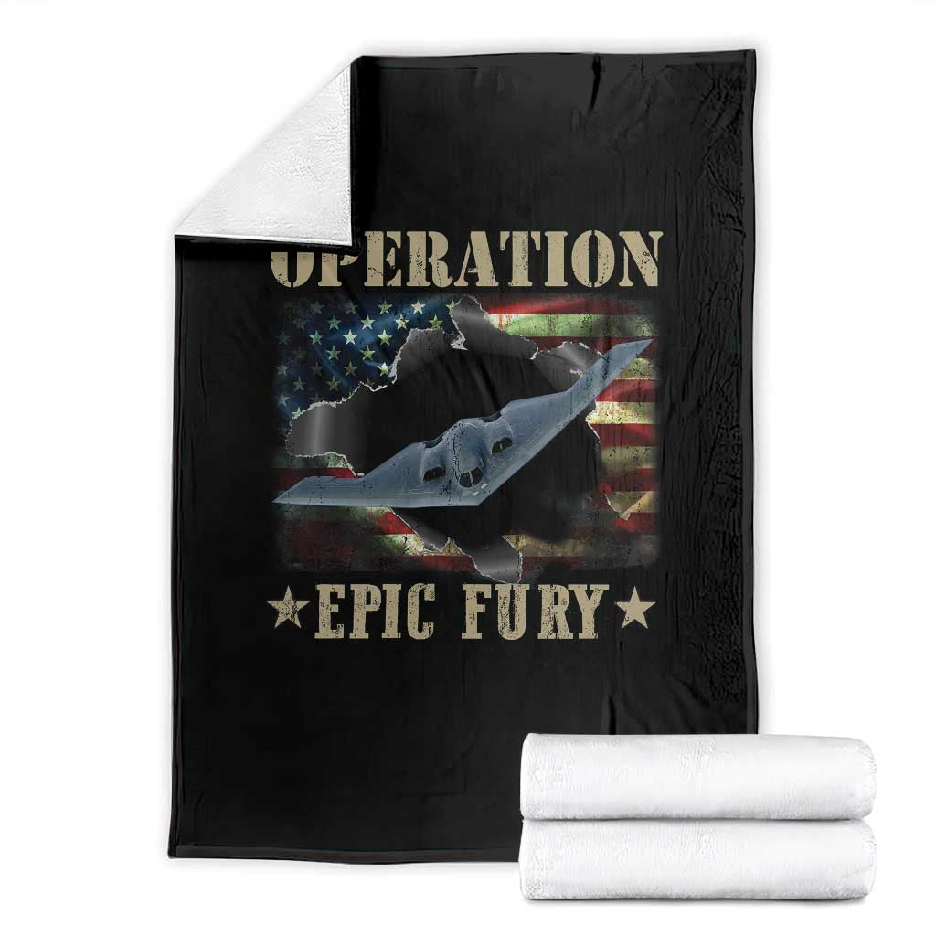 Operation Epic Fury Throw Blanket Military Bomber Jet American Flag TS11 Black Print Your Wear