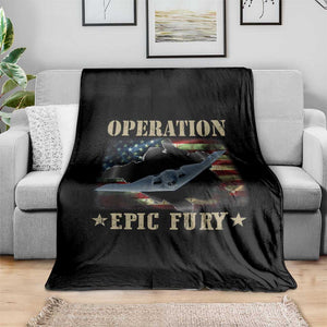 Operation Epic Fury Throw Blanket Military Bomber Jet American Flag TS11 Print Your Wear