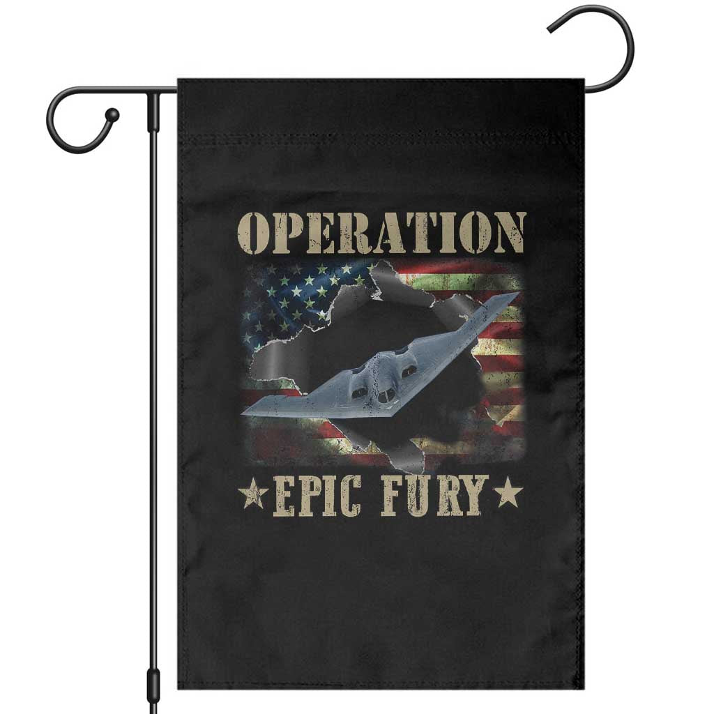 Operation Epic Fury Garden Flag Military Bomber Jet American Flag TS11 Black Print Your Wear