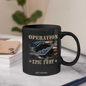 Operation Epic Fury Coffee Mug Military Bomber Jet American Flag TS11 Print Your Wear