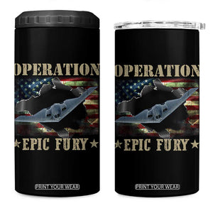 Operation Epic Fury 4 in 1 Can Cooler Tumbler Military Bomber Jet American Flag TS11 One Size: 16 oz Black Print Your Wear