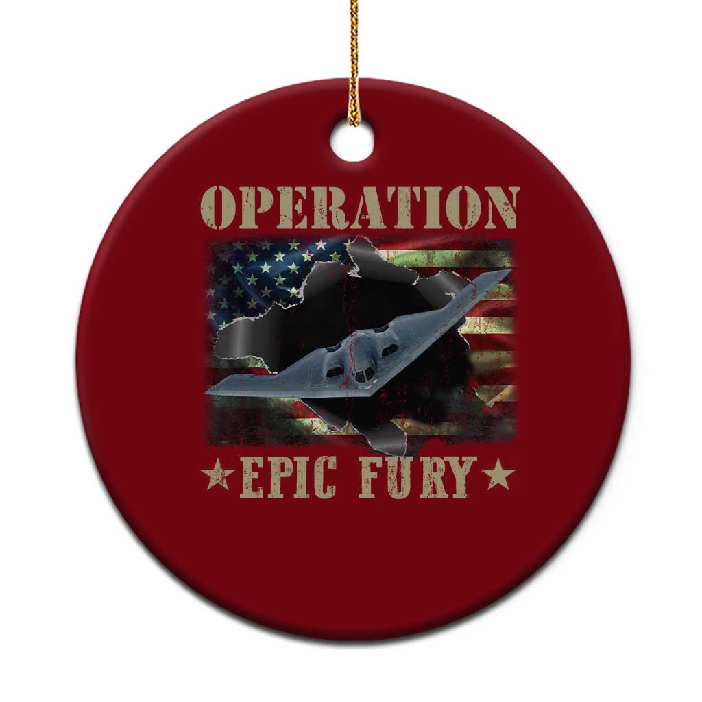 Operation Epic Fury Ceramic Ornament Military Bomber Jet American Flag TS11 1pc Red Print Your Wear