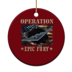 Operation Epic Fury Ceramic Ornament Military Bomber Jet American Flag TS11 1pc Red Print Your Wear