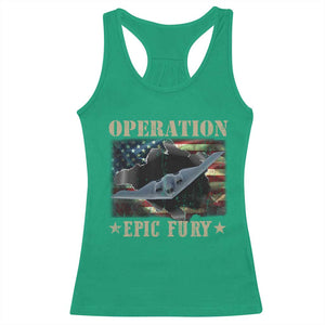 Operation Epic Fury Racerback Tank Top Military Bomber Jet American Flag TS11 Irish Green Print Your Wear