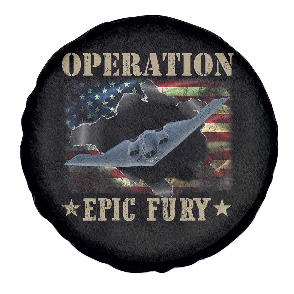 Operation Epic Fury Spare Tire Cover Military Bomber Jet American Flag TS11 Print Your Wear