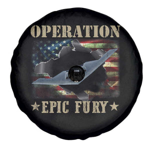 Operation Epic Fury Spare Tire Cover Military Bomber Jet American Flag TS11 Print Your Wear