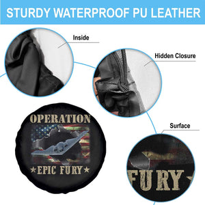 Operation Epic Fury Spare Tire Cover Military Bomber Jet American Flag TS11 Print Your Wear