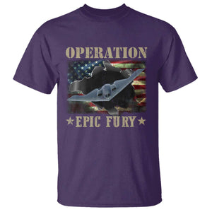 Operation Epic Fury T Shirt Military Bomber Jet American Flag TS11 Purple Print Your Wear