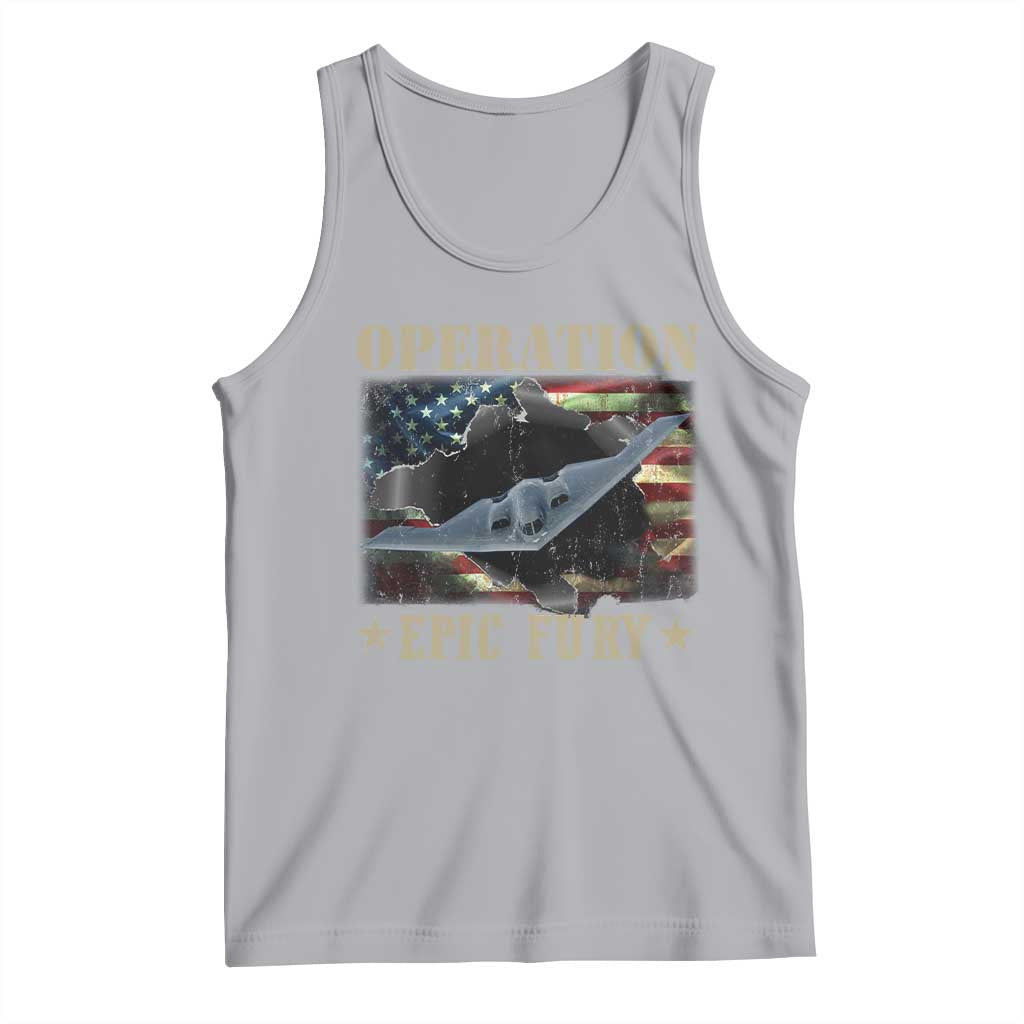 Operation Epic Fury Tank Top Military Bomber Jet American Flag TS11 Athletic Heather Print Your Wear