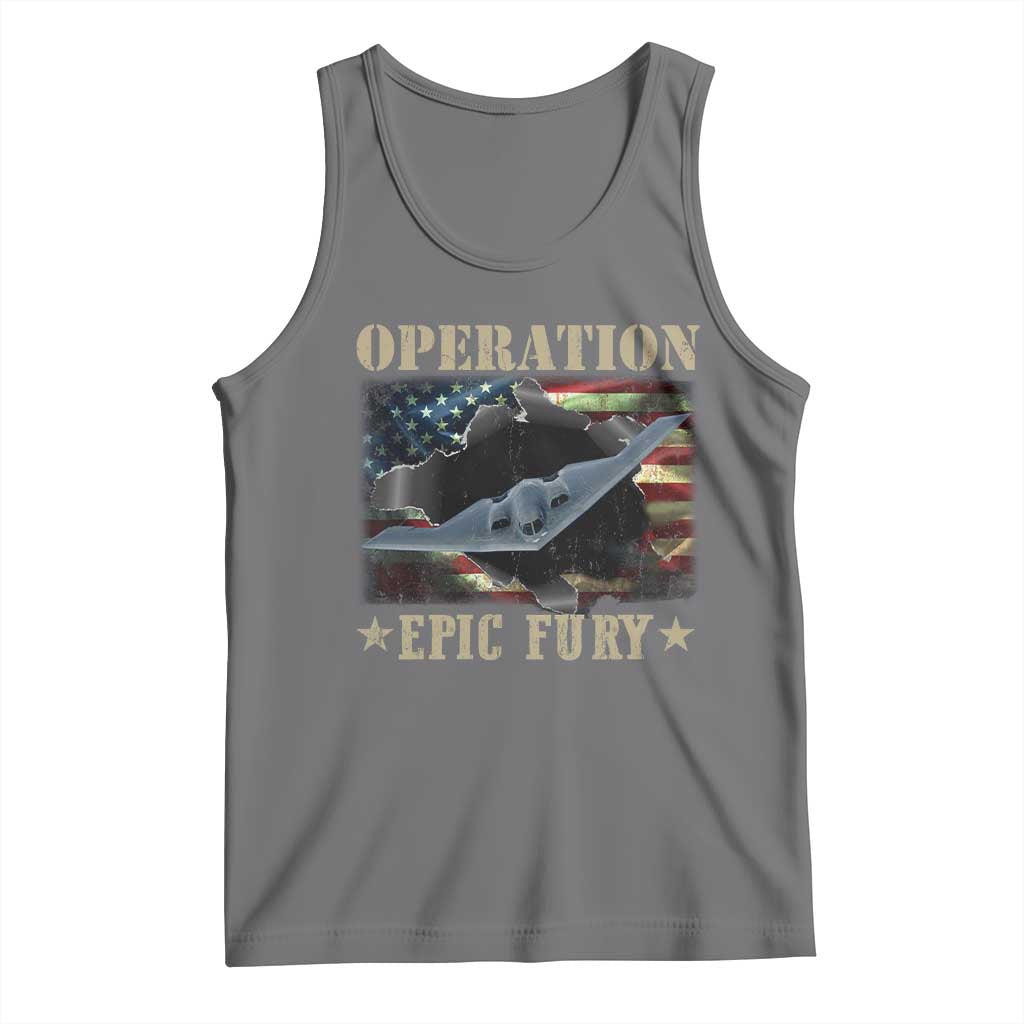 Operation Epic Fury Tank Top Military Bomber Jet American Flag TS11 Black Heather Print Your Wear