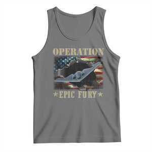 Operation Epic Fury Tank Top Military Bomber Jet American Flag TS11 Black Heather Print Your Wear
