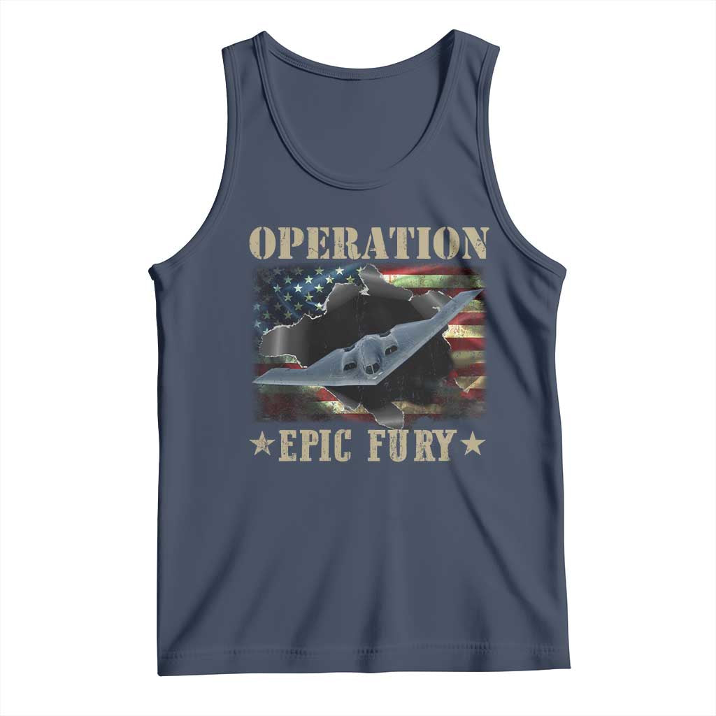 Operation Epic Fury Tank Top Military Bomber Jet American Flag TS11 Navy Print Your Wear