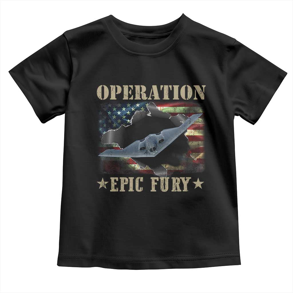 Operation Epic Fury Toddler T Shirt Military Bomber Jet American Flag TS11 Black Print Your Wear