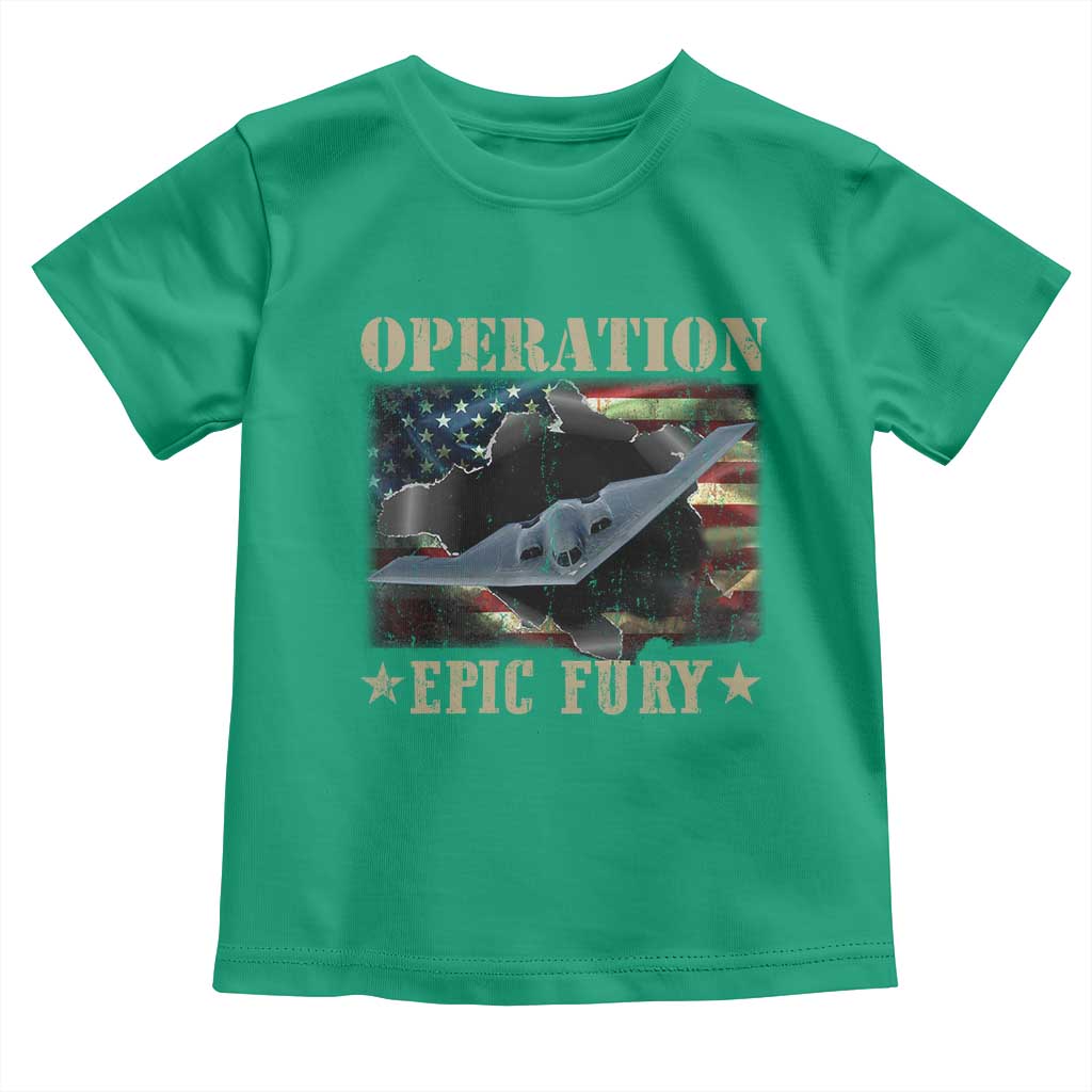 Operation Epic Fury Toddler T Shirt Military Bomber Jet American Flag TS11 Irish Green Print Your Wear