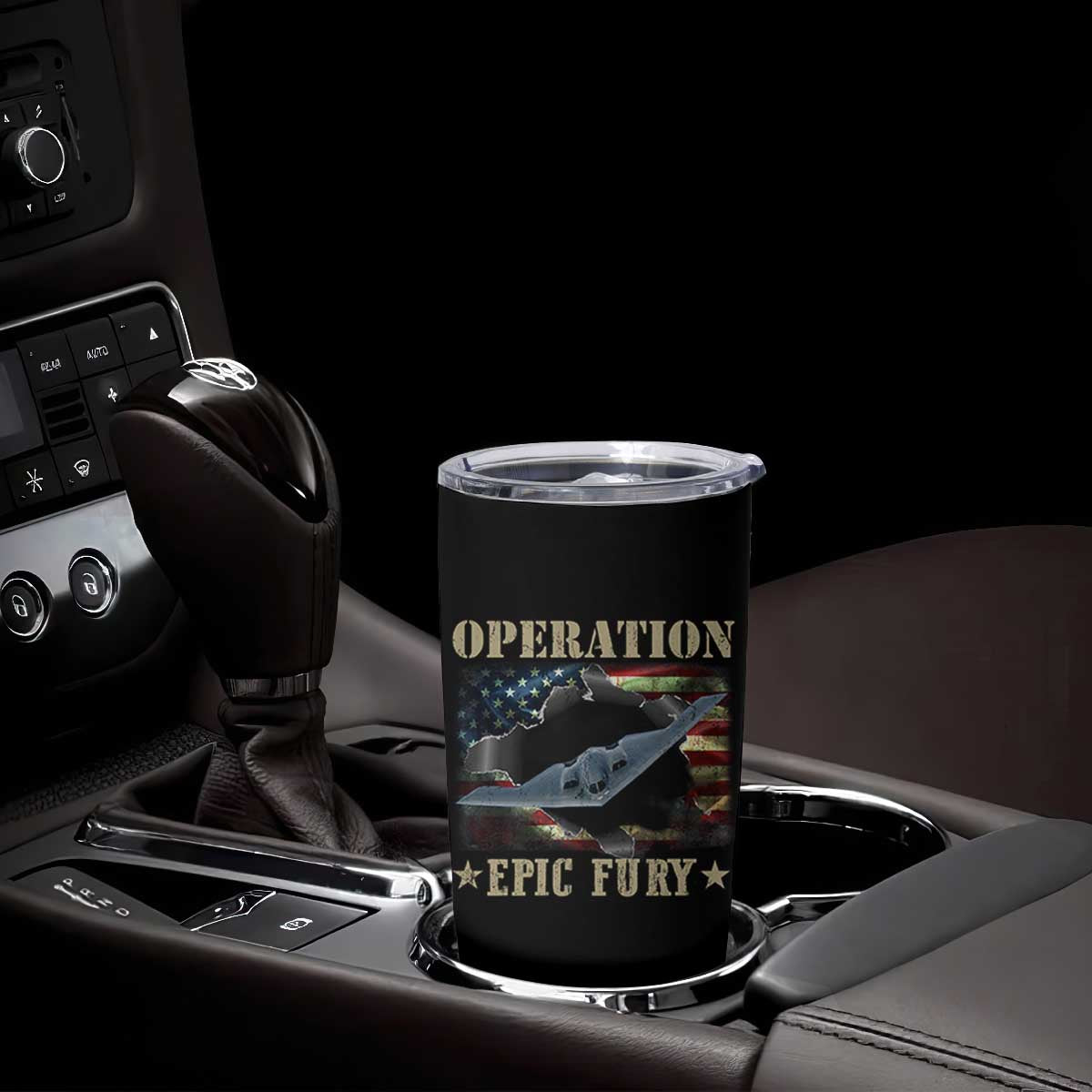 Operation Epic Fury Tumbler Cup Military Bomber Jet American Flag TS11 Print Your Wear