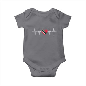 Trinidad And Tobago Heartbeat Trinidadian Flag Baby Onesie TS11 Charcoal Print Your Wear