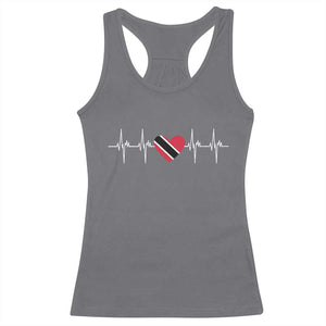 Trinidad And Tobago Heartbeat Trinidadian Flag Racerback Tank Top TS11 Charcoal Print Your Wear