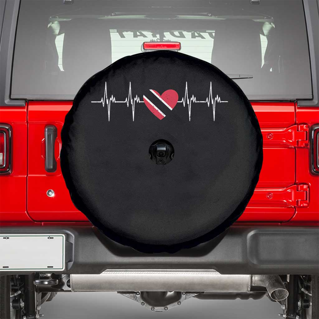 Trinidad And Tobago Heartbeat Trinidadian Flag Spare Tire Cover TS11 Black Print Your Wear
