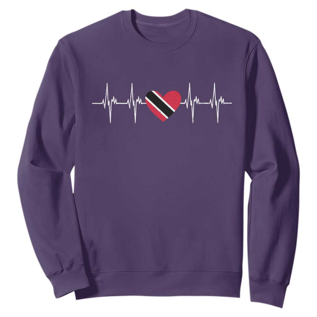 Trinidad And Tobago Heartbeat Trinidadian Flag Sweatshirt TS11 Purple Print Your Wear