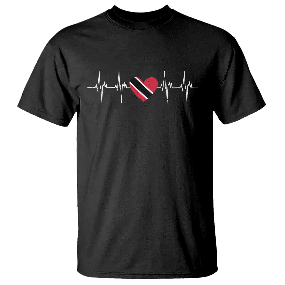 Trinidad And Tobago Heartbeat Trinidadian Flag T Shirt TS11 Black Print Your Wear