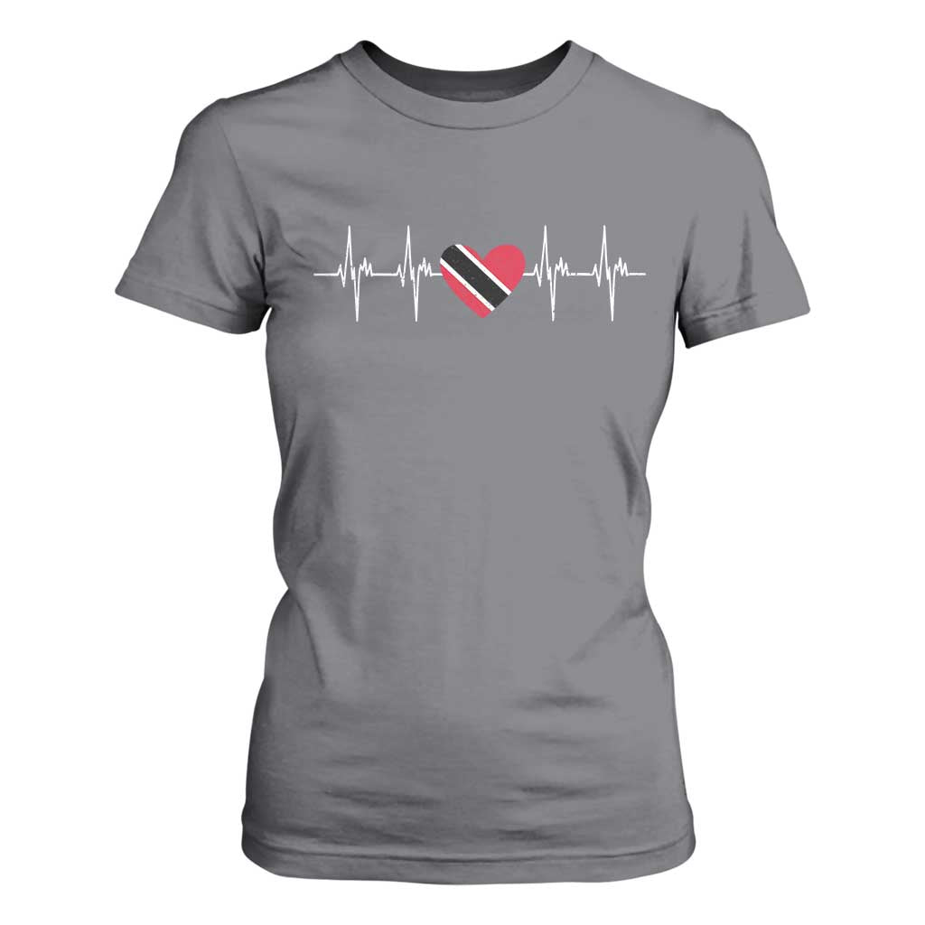 Trinidad And Tobago Heartbeat Trinidadian Flag T Shirt For Women TS11 Charcoal Print Your Wear