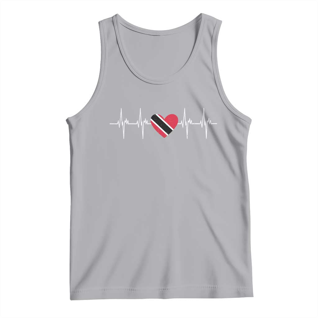 Trinidad And Tobago Heartbeat Trinidadian Flag Tank Top TS11 Athletic Heather Print Your Wear