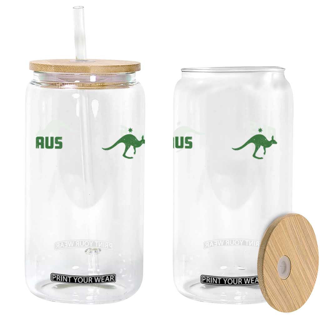 Kangaroo Australia Aus Team Aussie Athletic Jersey Style Glass Can