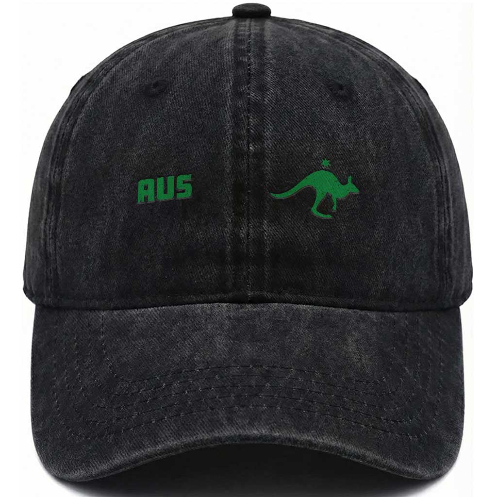 Kangaroo Australia Aus Team Aussie Athletic Jersey Style Washed Cotton Baseball Cap