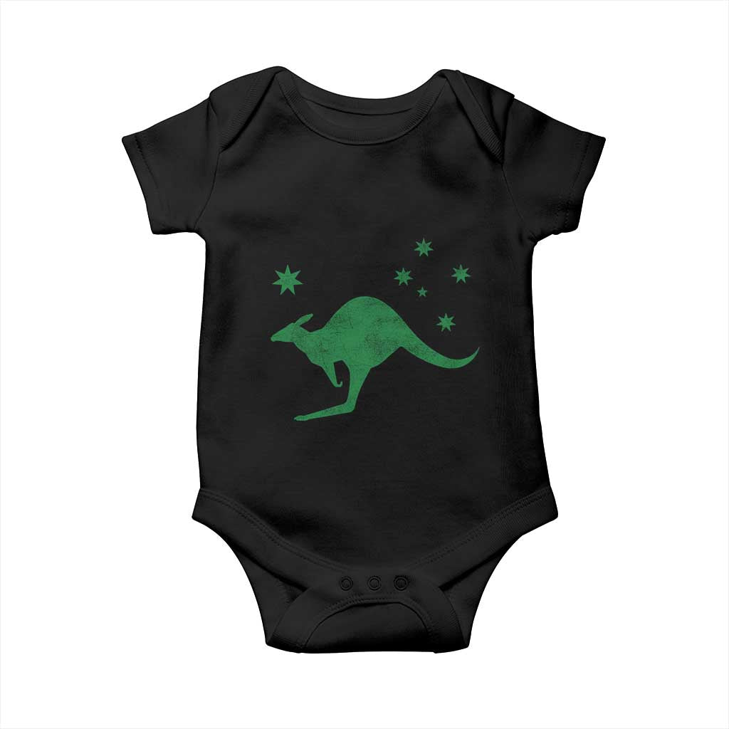 Australia Kangaroo with Federation Star Aussie Roots Baby Onesie TS11 Black Print Your Wear
