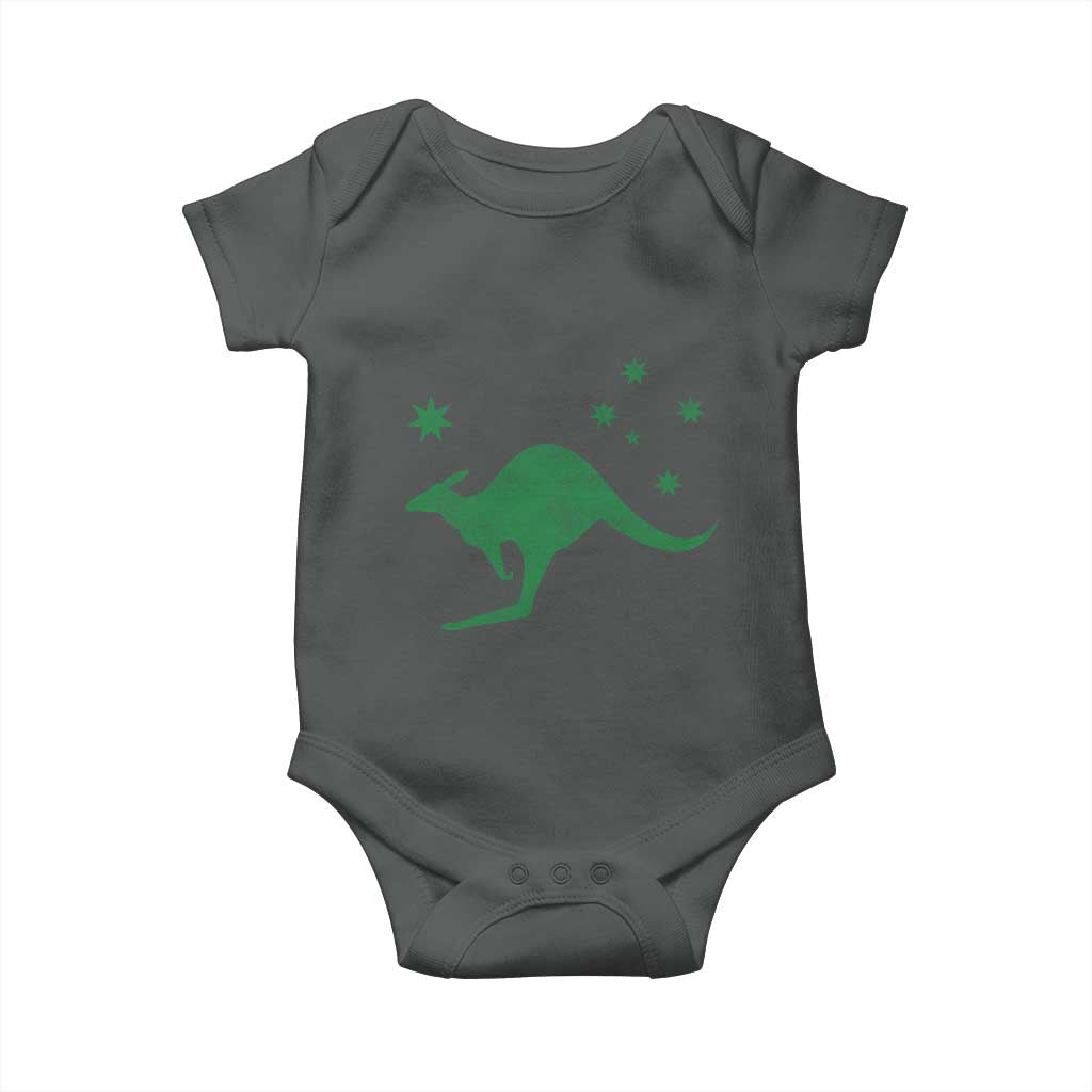 Australia Kangaroo with Federation Star Aussie Roots Baby Onesie TS11 Dark Heather Print Your Wear