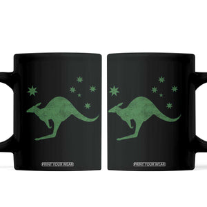 Australia Kangaroo with Federation Star Aussie Roots Coffee Mug TS11 Black Print Your Wear