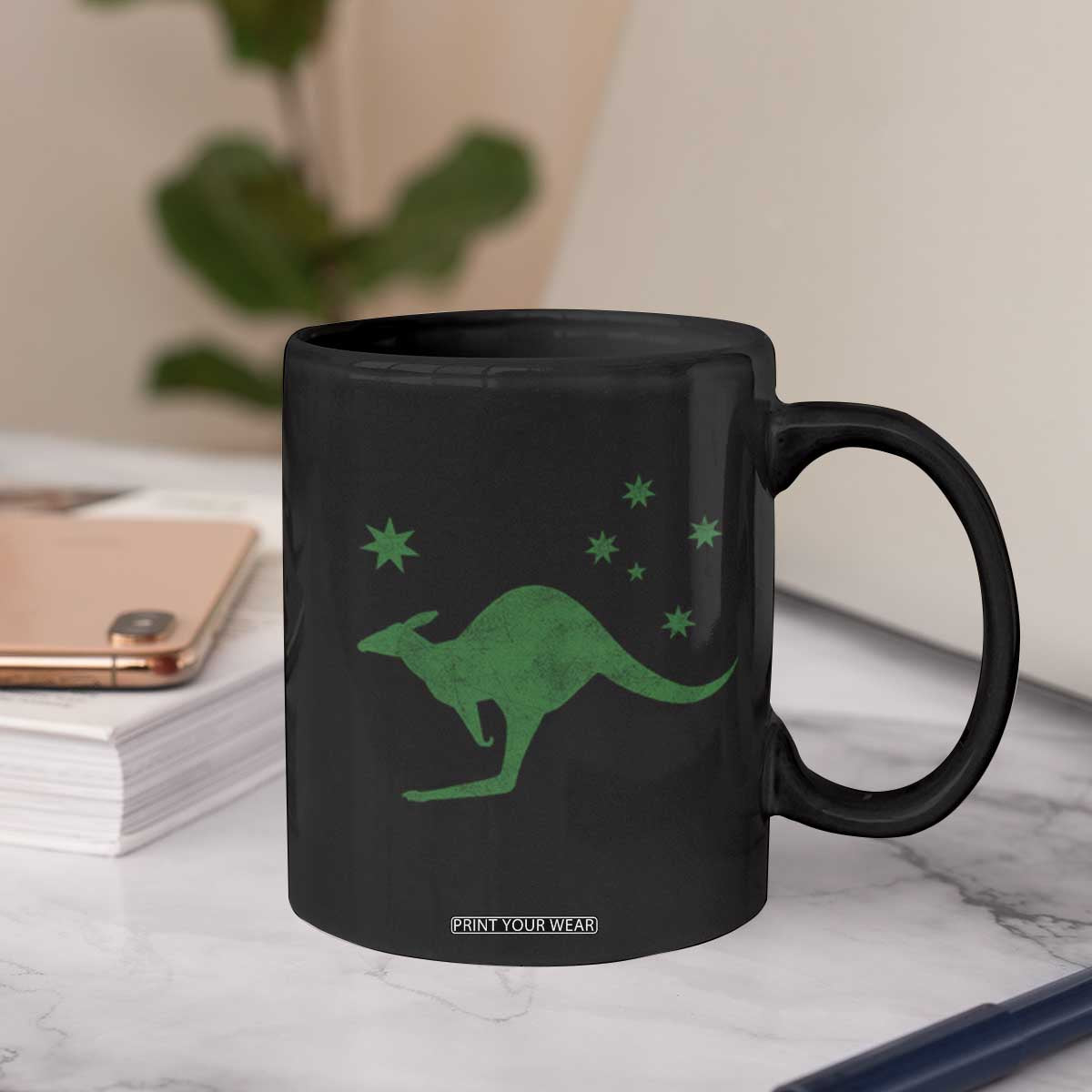 Australia Kangaroo with Federation Star Aussie Roots Coffee Mug TS11 Print Your Wear