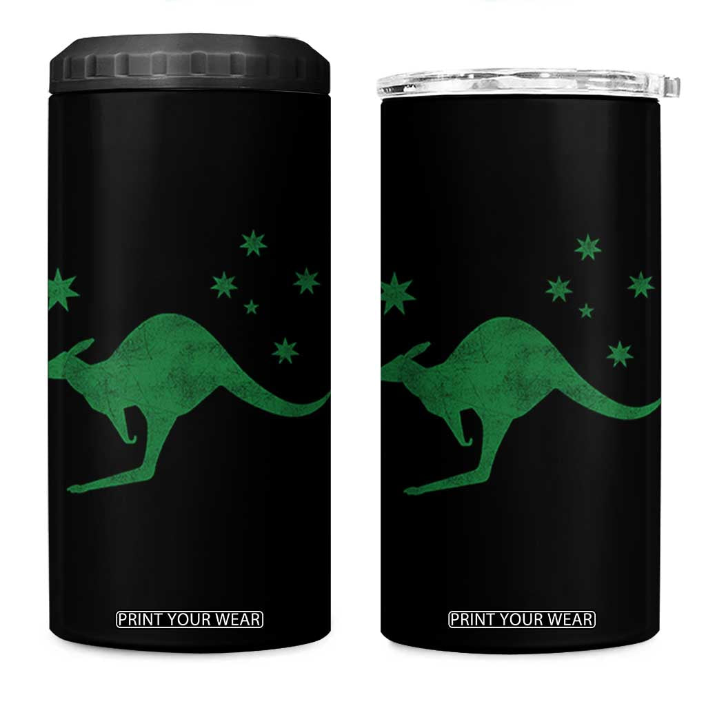 Australia Kangaroo with Federation Star Aussie Roots 4 in 1 Can Cooler Tumbler TS11 One Size: 16 oz Black Print Your Wear