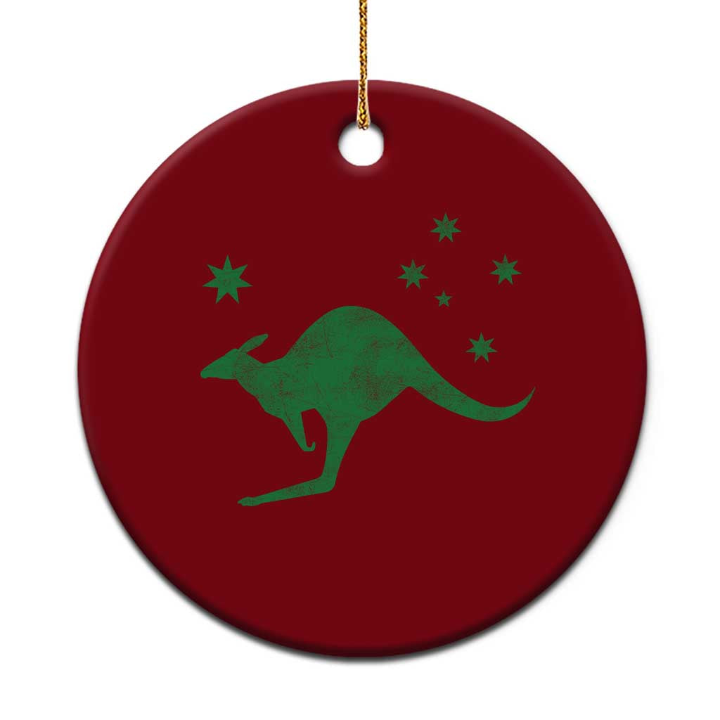 Australia Kangaroo with Federation Star Aussie Roots Ceramic Ornament TS11 1pc Red Print Your Wear