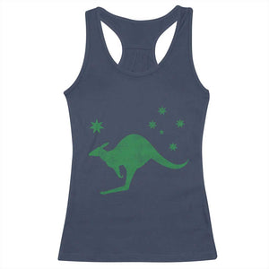 Australia Kangaroo with Federation Star Aussie Roots Racerback Tank Top TS11 Navy Print Your Wear