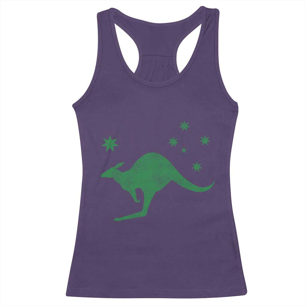 Australia Kangaroo with Federation Star Aussie Roots Racerback Tank Top TS11 Purple Print Your Wear