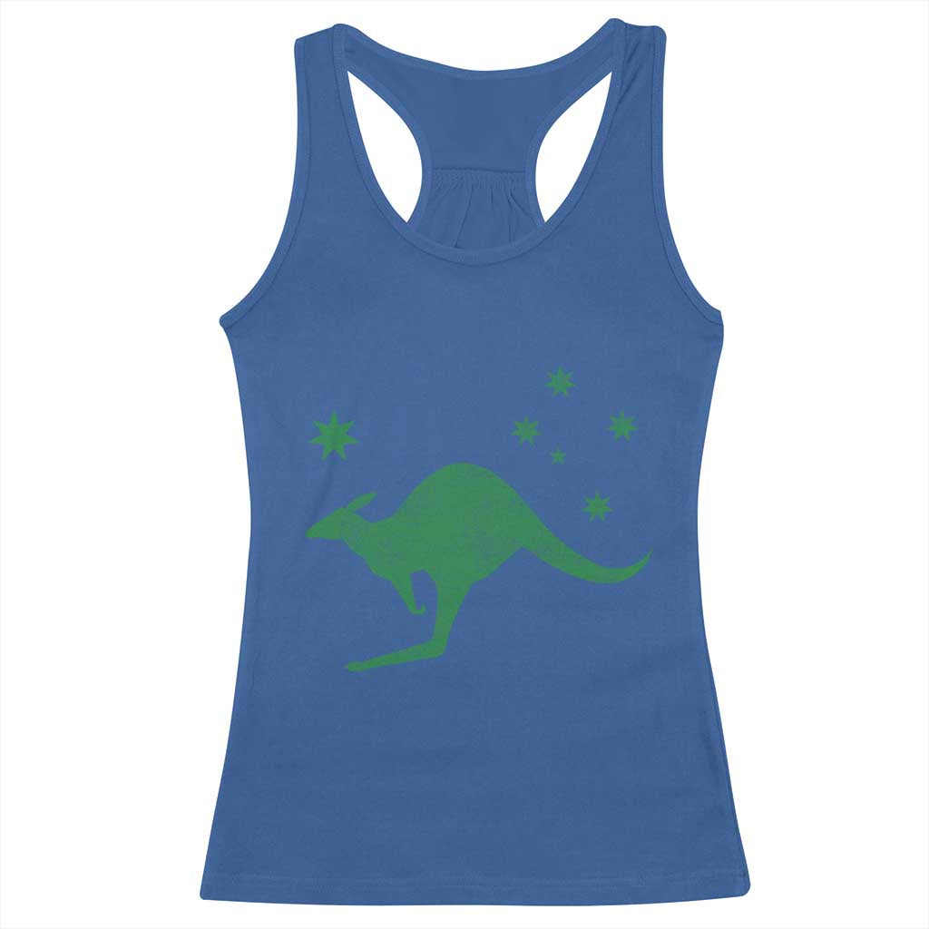 Australia Kangaroo with Federation Star Aussie Roots Racerback Tank Top TS11 Royal Blue Print Your Wear