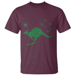 Australia Kangaroo with Federation Star Aussie Roots T Shirt TS11 Maroon Print Your Wear
