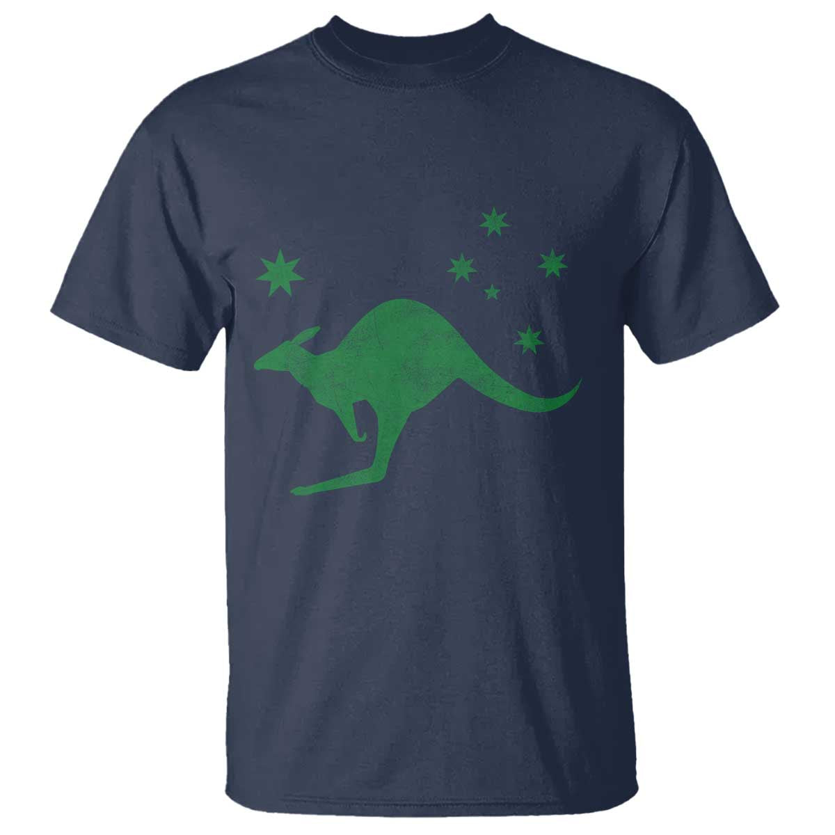 Australia Kangaroo with Federation Star Aussie Roots T Shirt TS11 Navy Print Your Wear