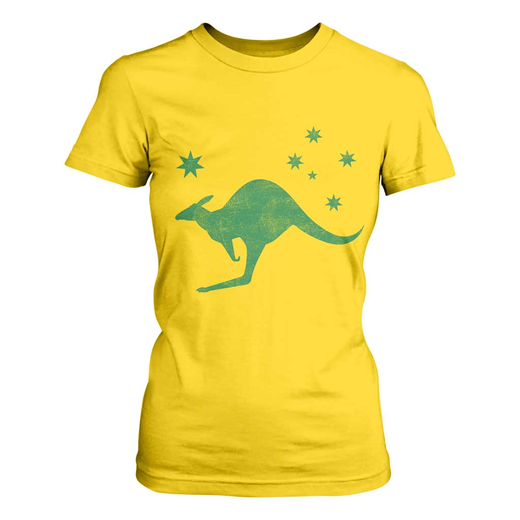 Australia Kangaroo with Federation Star Aussie Roots T Shirt For Women TS11 Daisy Print Your Wear
