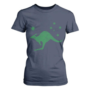Australia Kangaroo with Federation Star Aussie Roots T Shirt For Women TS11 Navy Print Your Wear