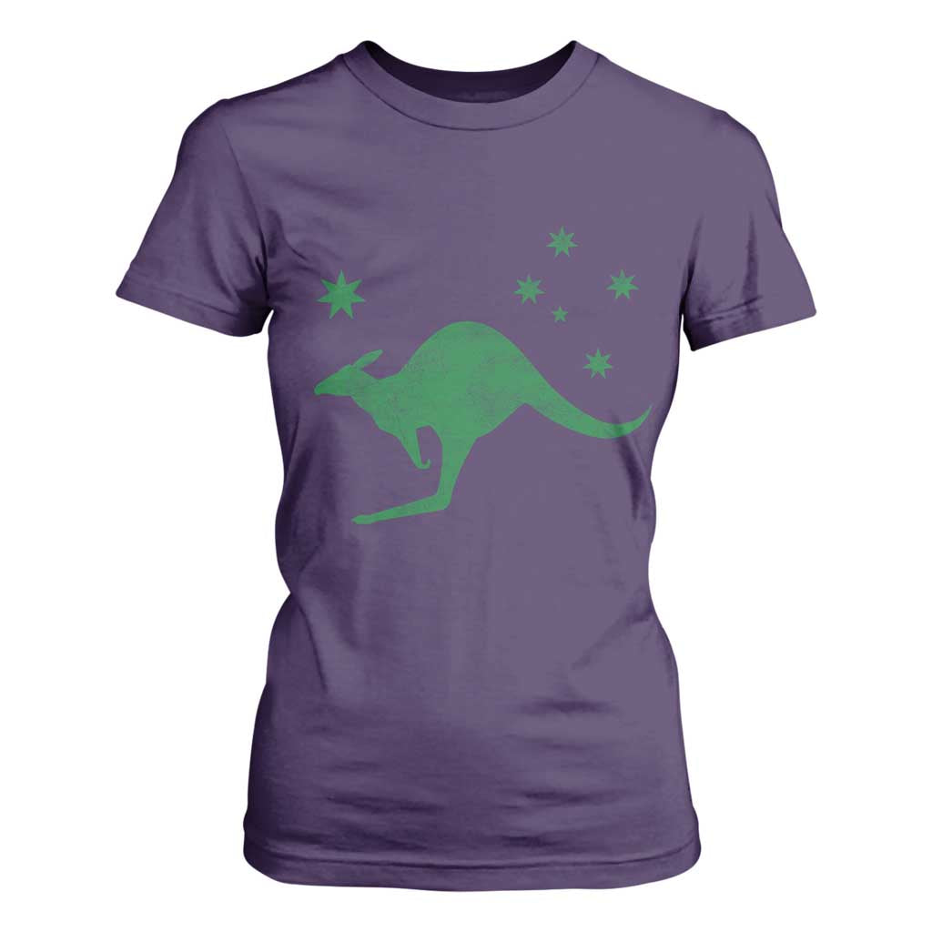 Australia Kangaroo with Federation Star Aussie Roots T Shirt For Women TS11 Purple Print Your Wear
