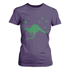 Australia Kangaroo with Federation Star Aussie Roots T Shirt For Women TS11 Purple Print Your Wear