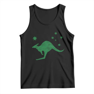 Australia Kangaroo with Federation Star Aussie Roots Tank Top TS11 Black Print Your Wear
