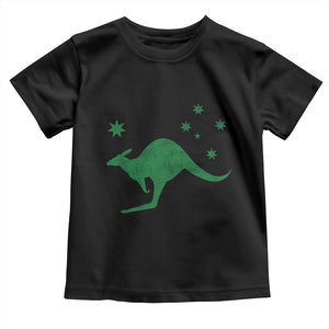 Australia Kangaroo with Federation Star Aussie Roots Toddler T Shirt TS11 Black Print Your Wear