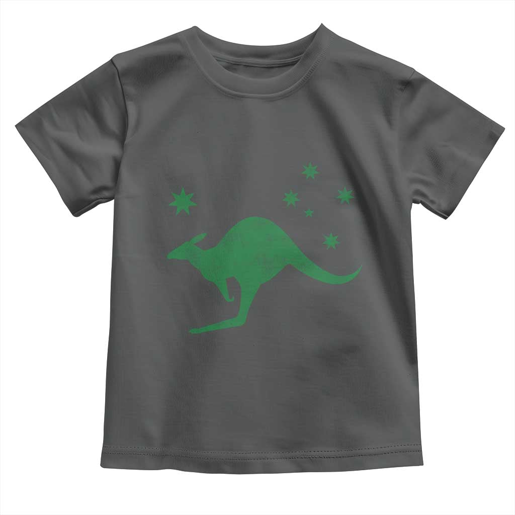 Australia Kangaroo with Federation Star Aussie Roots Toddler T Shirt TS11 Dark Heather Print Your Wear