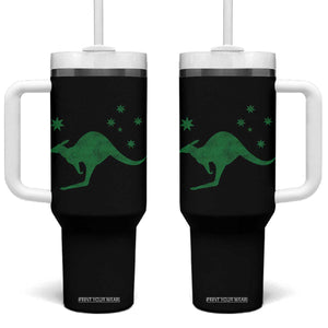Australia Kangaroo with Federation Star Aussie Roots Tumbler With Handle TS11 One Size: 40 oz Black Print Your Wear
